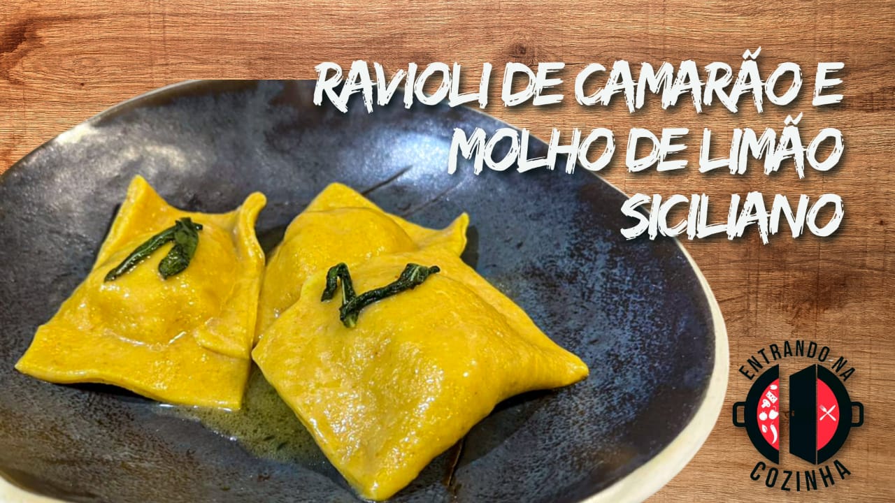 No momento você está vendo Como fazer Ravioli de camarão com molho de limão