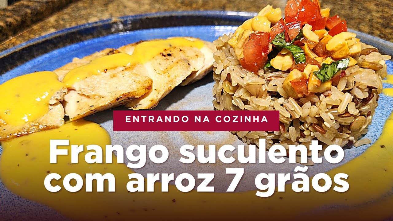 No momento você está vendo Frango perfeito e suculento com arroz 7 grãos